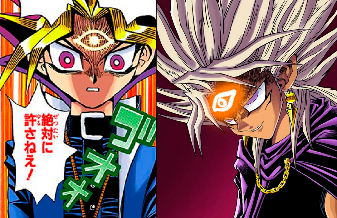 El Ojo mostrándose en la frente de Yûgi y Marik